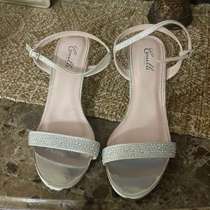 Size 8 silver kitten heels